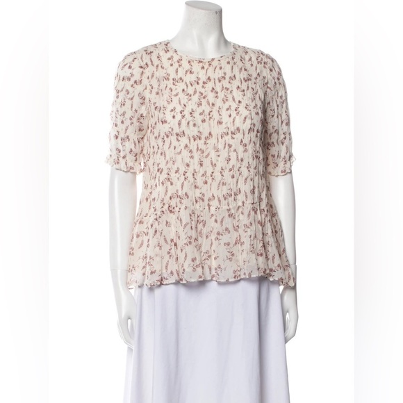 Frame Floral Pleated Blouse S - Picture 10 of 10